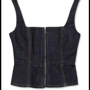 Alexa Chung Denim Bustier Top
